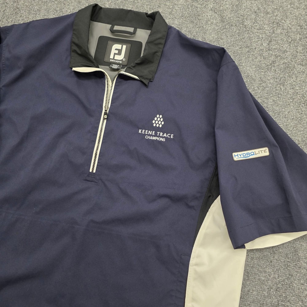 Keene Trace FootJoy DryJoys HydroLite Mens Large Blue Golf Pullover 1/4 Zip L